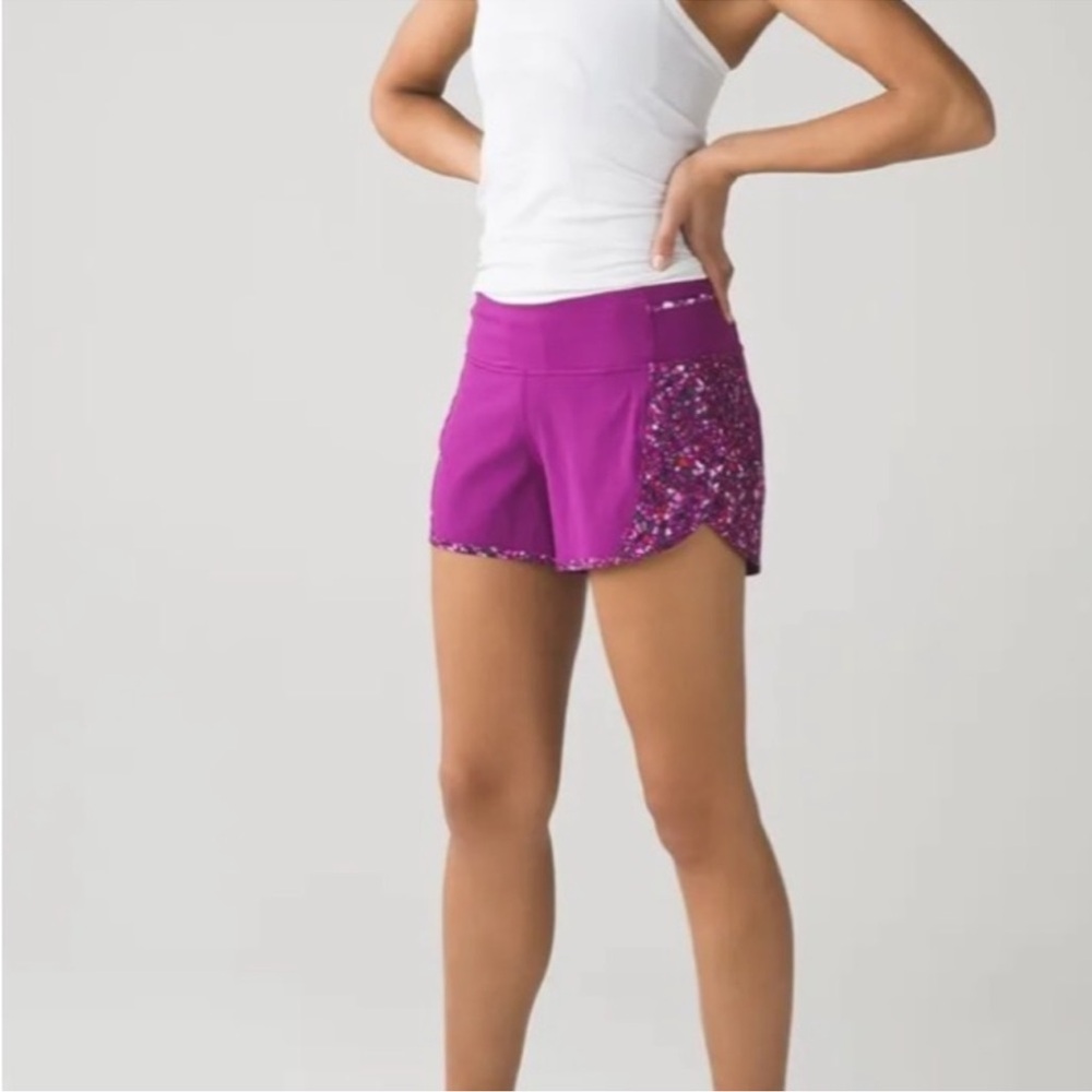 Lululemon Real Quick Short Regal Plum / Paradise Camo Multi 6